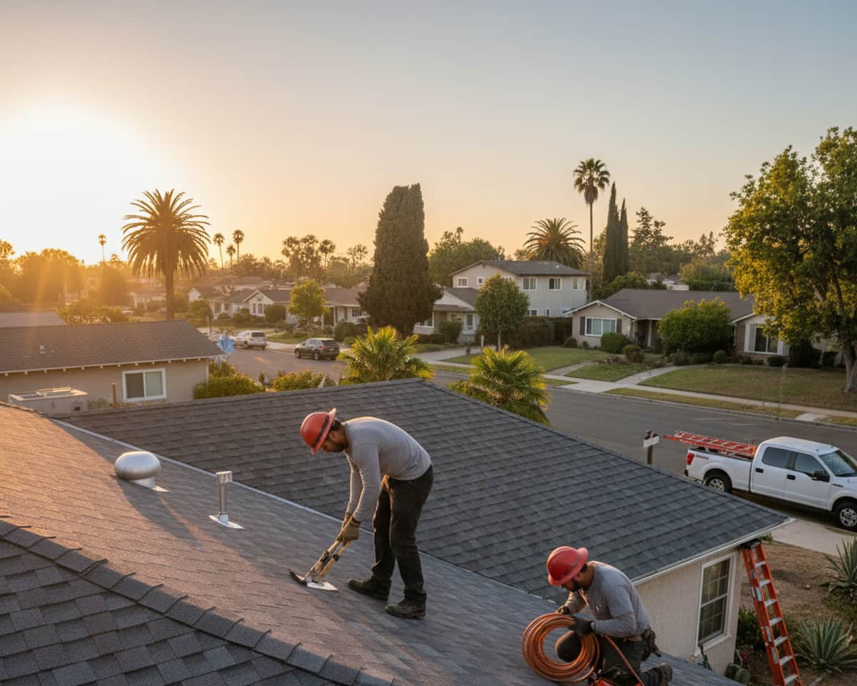 Residential home with a newly installed asphalt shingle roof in North Hollywood.