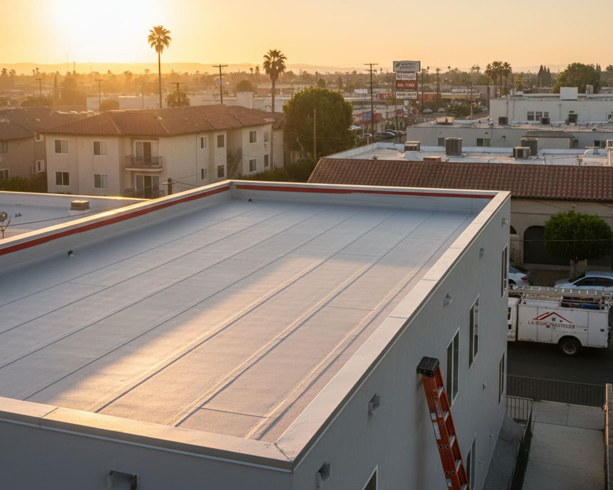 Completed flat roof project showcasing high-quality workmanship in North Hollywood