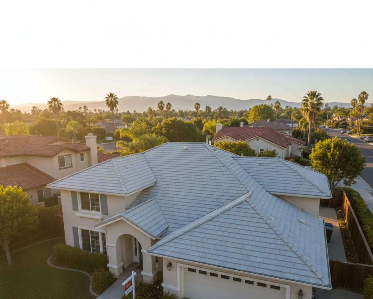 Roofing crew from LA Roof Services working diligently on a residential new roof project in a sunny Los Angeles neighborhood.