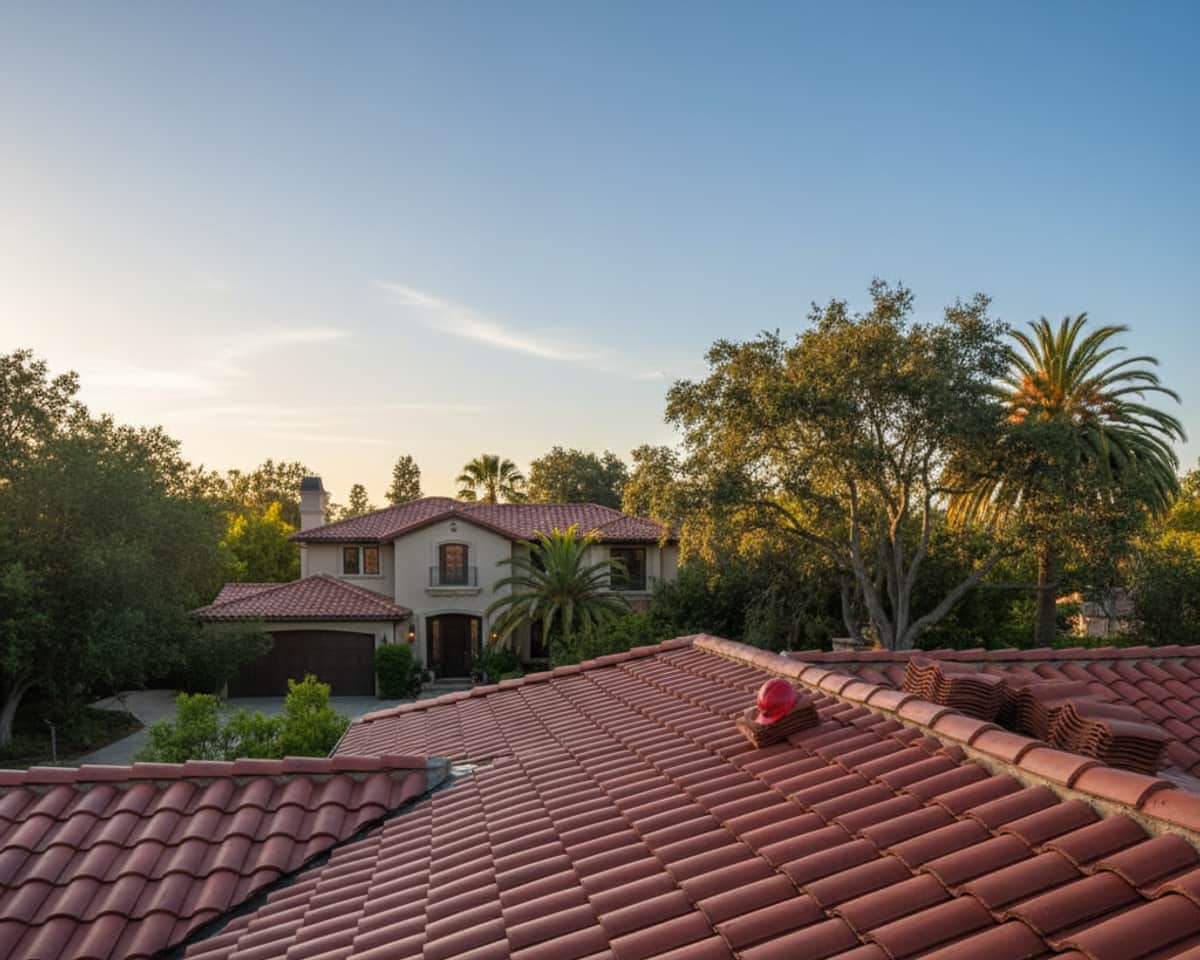 Close-up of a newly installed, high-quality roofing material in San Marino, showcasing craftsmanship