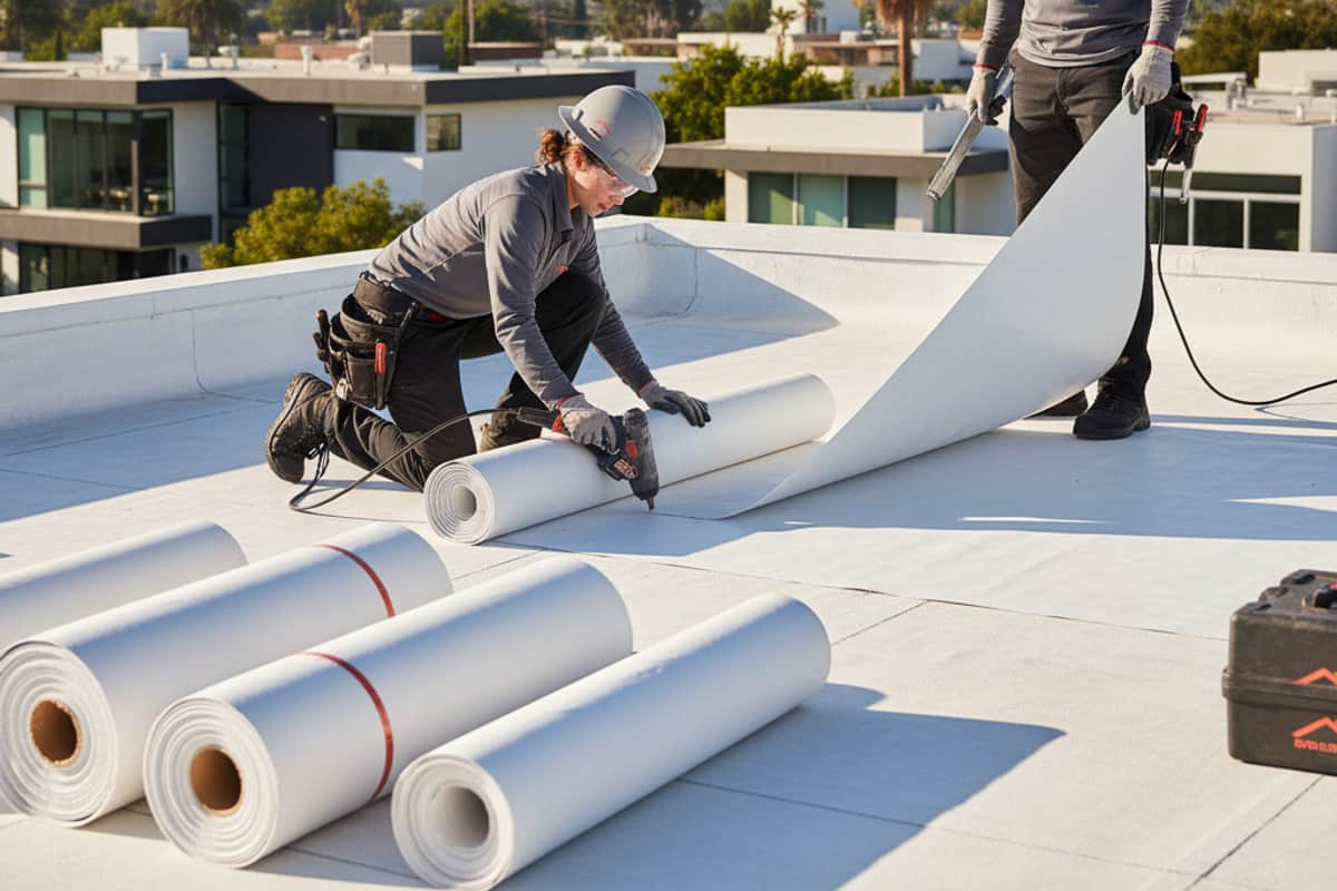 Modern residential flat roofing Los Angeles project