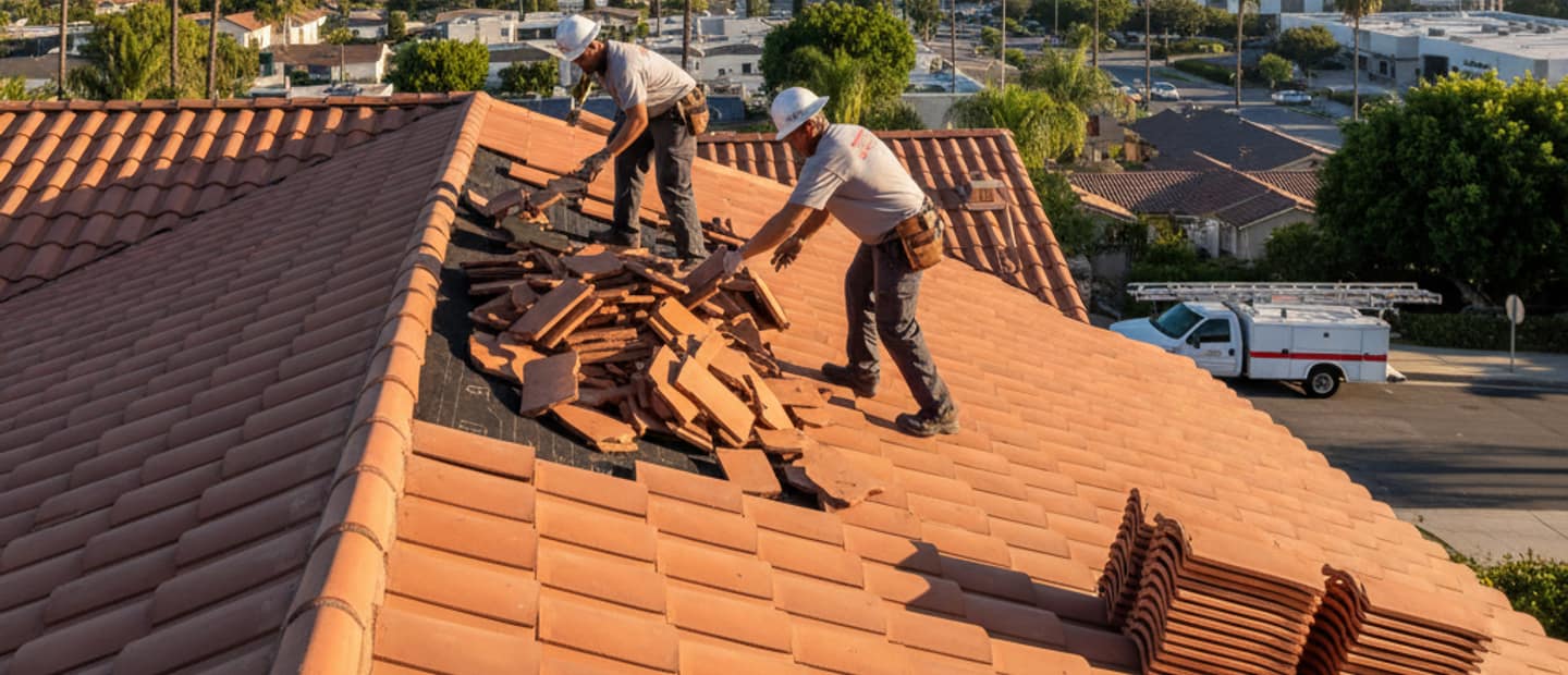 Expert reroofing project in Los Angeles on a residential home