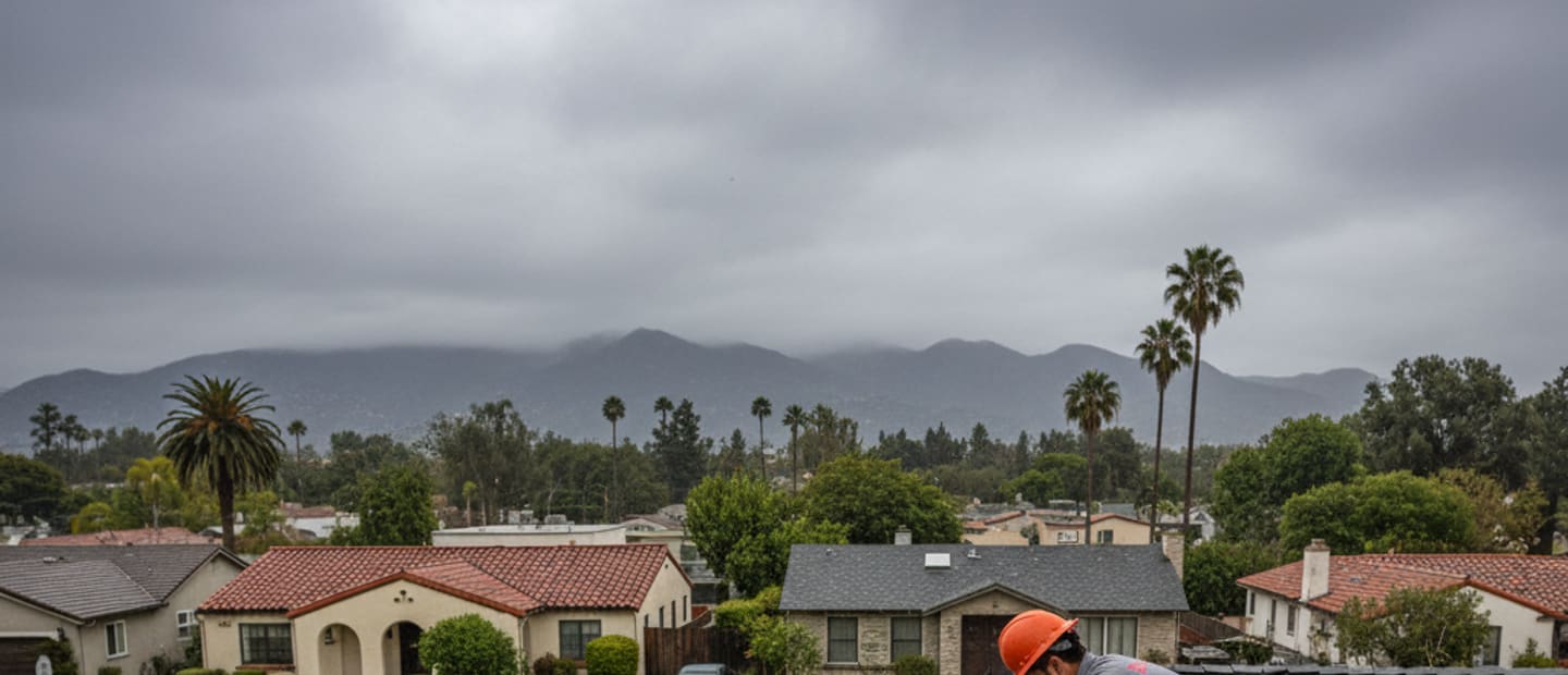 Residential roof in Glendale showing recent storm damage, ready for emergency repair