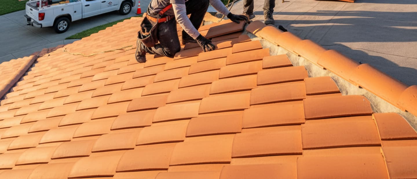 New roof installation on a modern home in San Marino