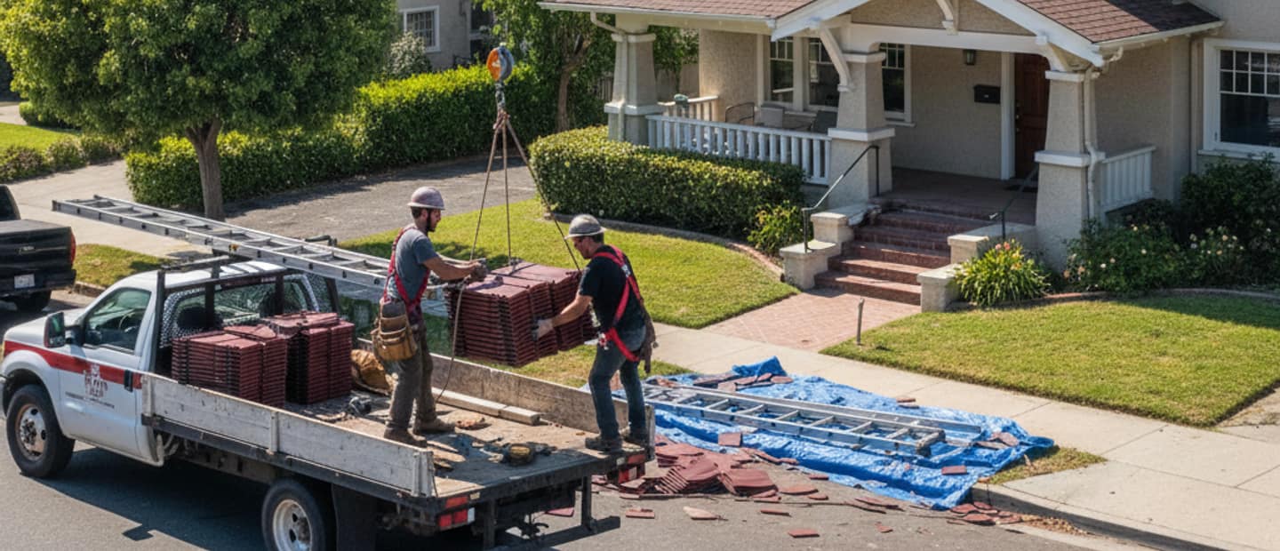 Newly reroofed home in Altadena with a pristine roof under a bright sky