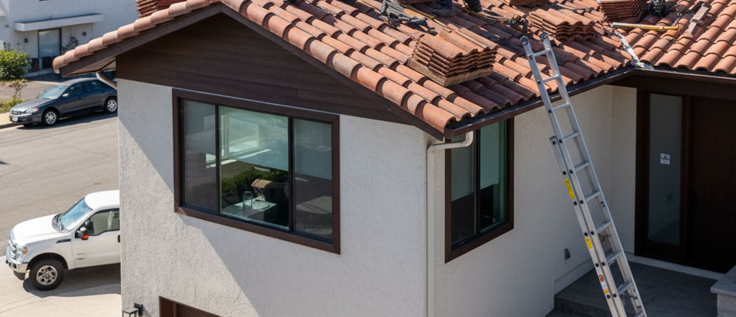 Modern residential roof in North Hollywood after expert reroofing