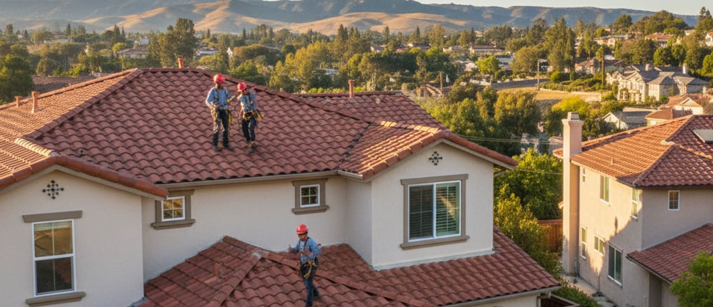 Beautiful tile roof on a modern home in Glendale
